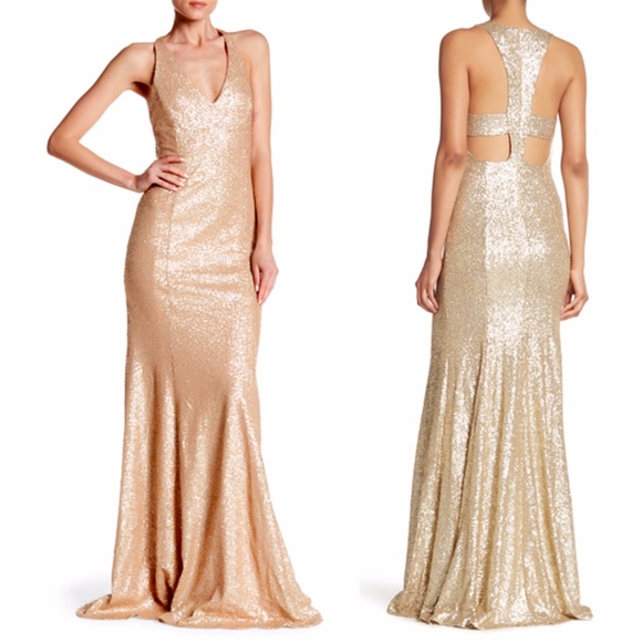 NWT Jay X Jay Godfrey Jemma Gown nude sequin 2 - Picture 1 of 6